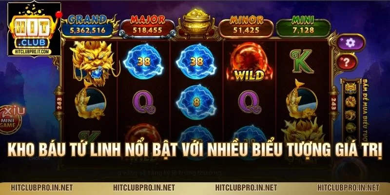 Kho Báu Tứ Linh HitClub: Khám Phá Cơ Chế Quay Thưởng 2 Kho Báu Tứ Linh nổi bật với nhiều biểu tượng giá trị